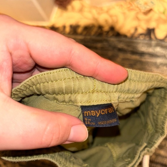 Mayoral 6m sage green linen like pants - Picture 2 of 2